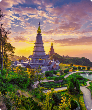 Doi Inthanon National Park at sunset
